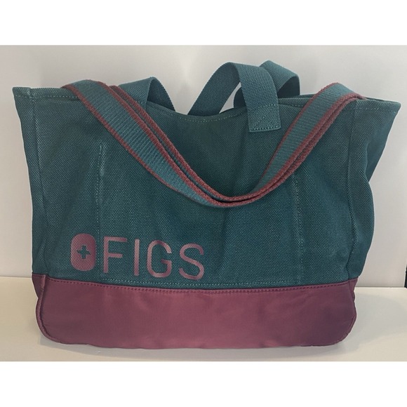 FIGS Medical Canvas Durable Tote Bag Forest Green Removable strap Unisex CLEAN - Picture 2 of 16